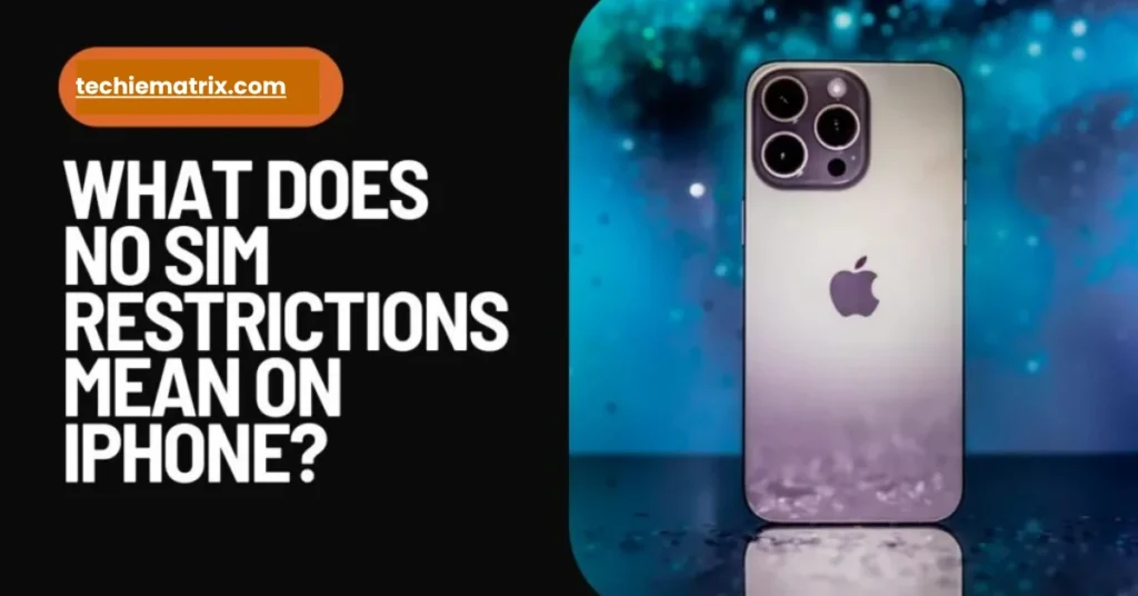 What Does No SIM Restrictions Mean On iPhone